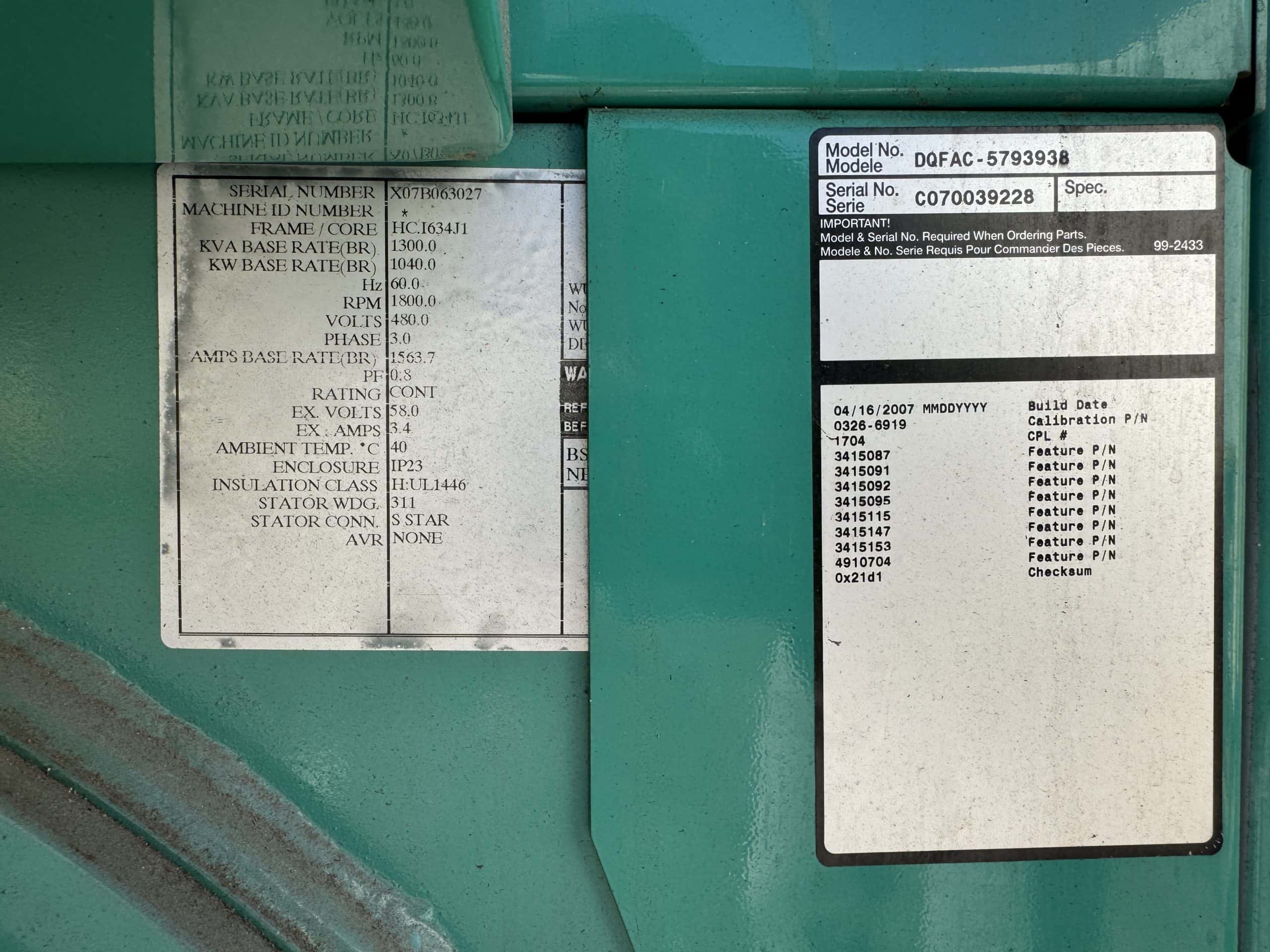 2007 Cummins DQFAC Diesel Generator - Image 9