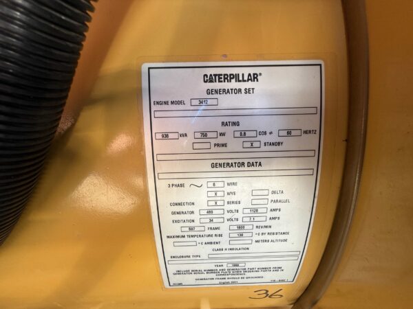 1999 CAT 3412 Diesel Generator