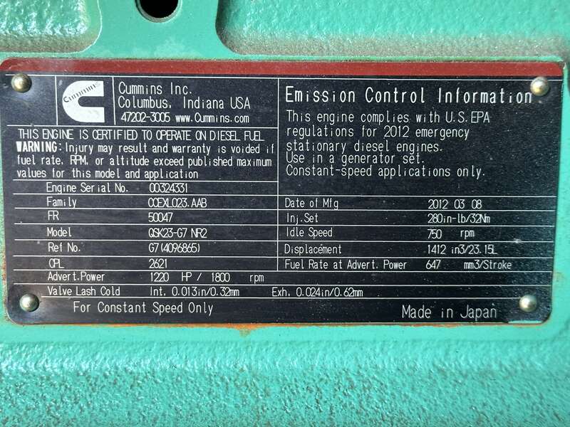 2012 Cummins DQCB Diesel Generator - Image 2