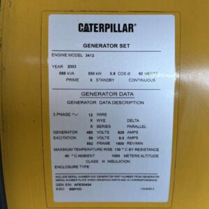 2003 CAT 3412 Diesel Generator - Image 3