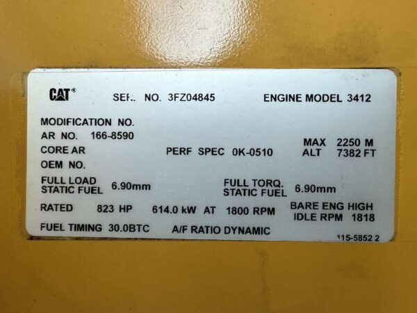 2003 CAT 3412 Diesel Generator