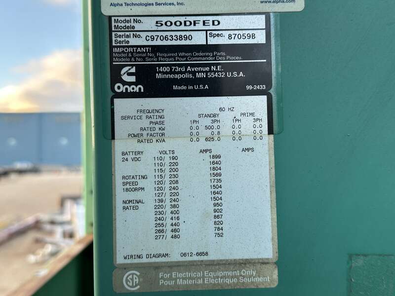 1997 Cummins DFED Diesel Generator - Image 3