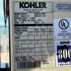 2009 Kohler 275REOZJD Diesel Generator - Image 3